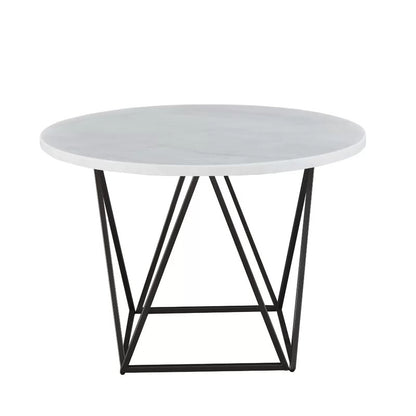 Round Dining Table: 44'' Marble Iron Dining Table