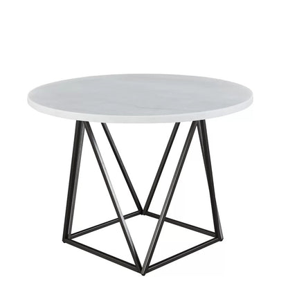 Round Dining Table: 44'' Marble Iron Dining Table