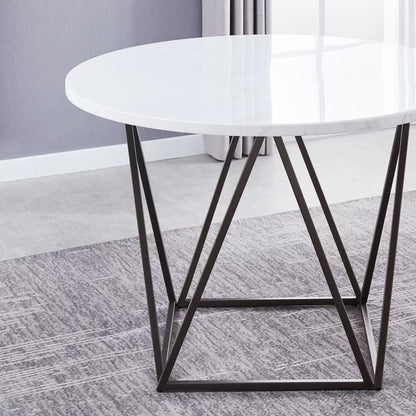 Round Dining Table: 44'' Marble Iron Dining Table