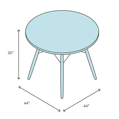 Round Dining Table: 44'' Solid Wood Dining Table