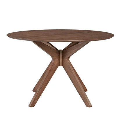 Round Dining Table: 47'' Solid Wood Pedestal Dining Table