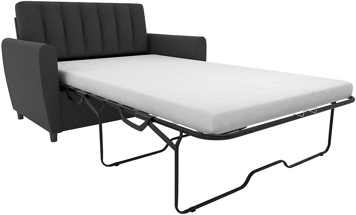 SOFA CUM BED Sleeper Sofa with Memory Foam Mattress - Twin - Dark Grey 