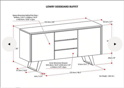 Buffet Table: DEEN Oak Buffet