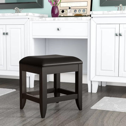 Seating Stool: Black Vanity Stool