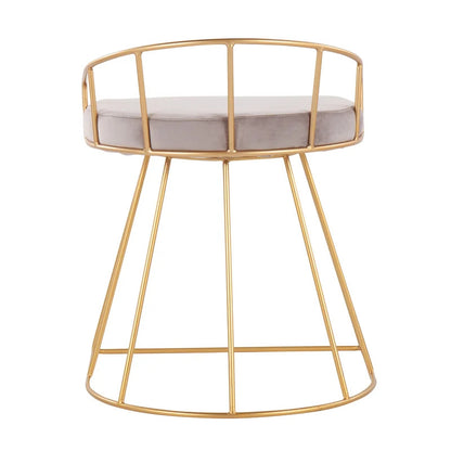 Seating Stool: Metal Vanity Stool