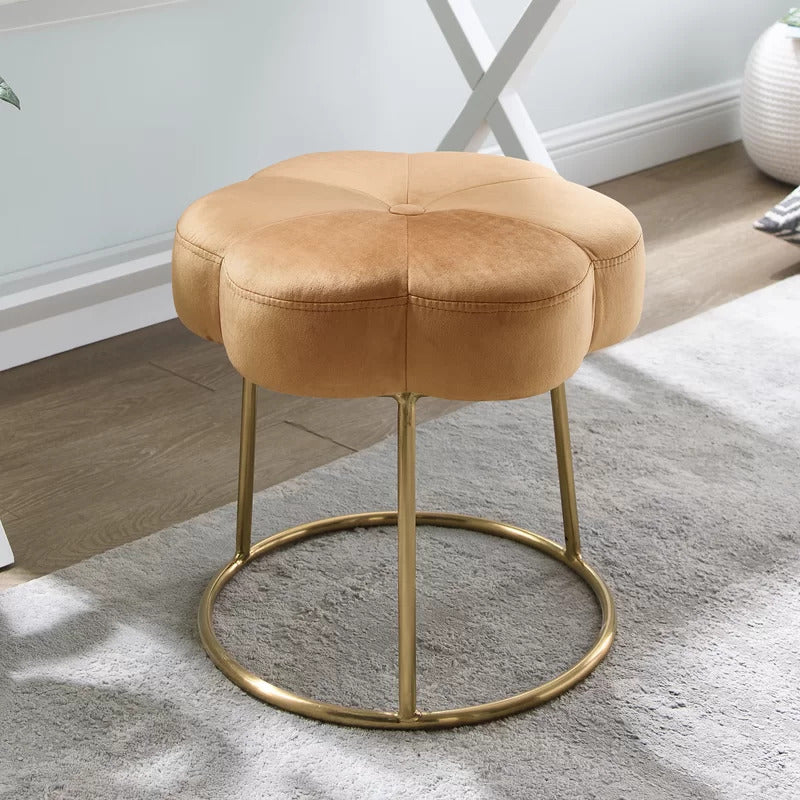Seating Stool: Metal Vanity Stool
