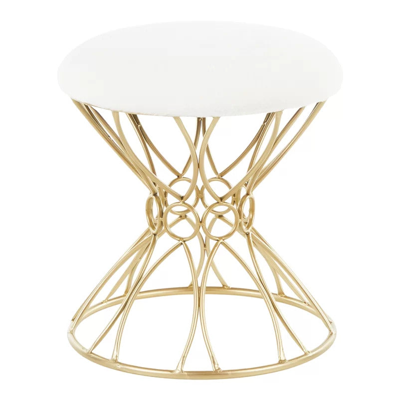 Seating Stool: Metal Vanity Stool