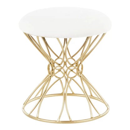 Seating Stool: Metal Vanity Stool
