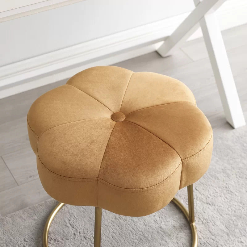 Seating Stool: Metal Vanity Stool