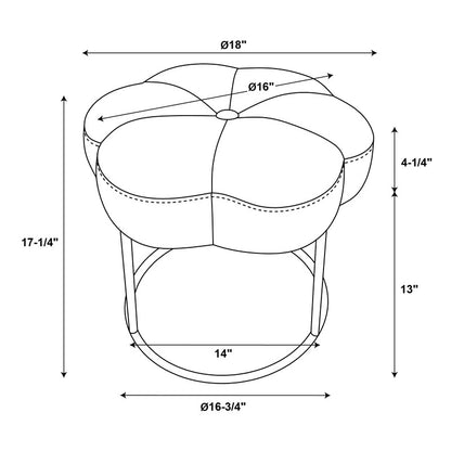 Seating Stool: Metal Vanity Stool
