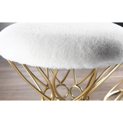 Seating Stool: Metal Vanity Stool