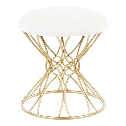 Seating Stool: Metal Vanity Stool