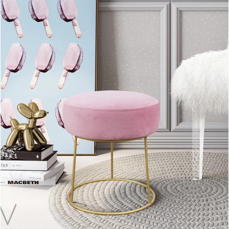 Seating Stool: Metal Vanity Stool