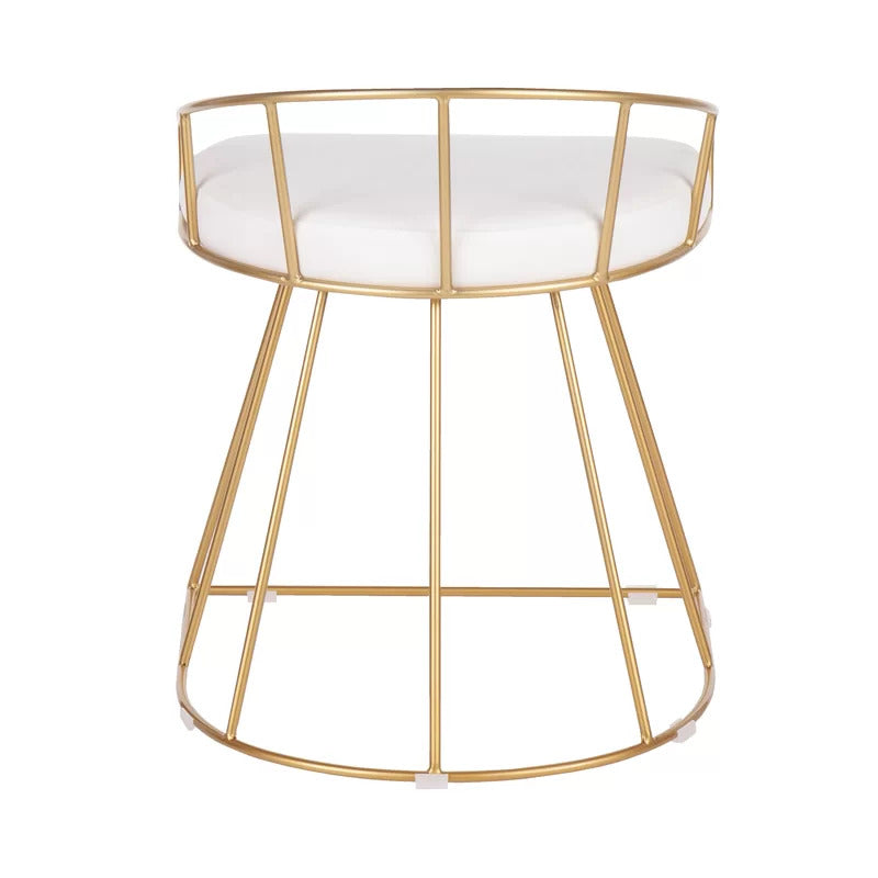 Seating Stool: Metal Vanity Stool
