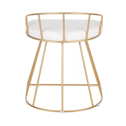 Seating Stool: Metal Vanity Stool