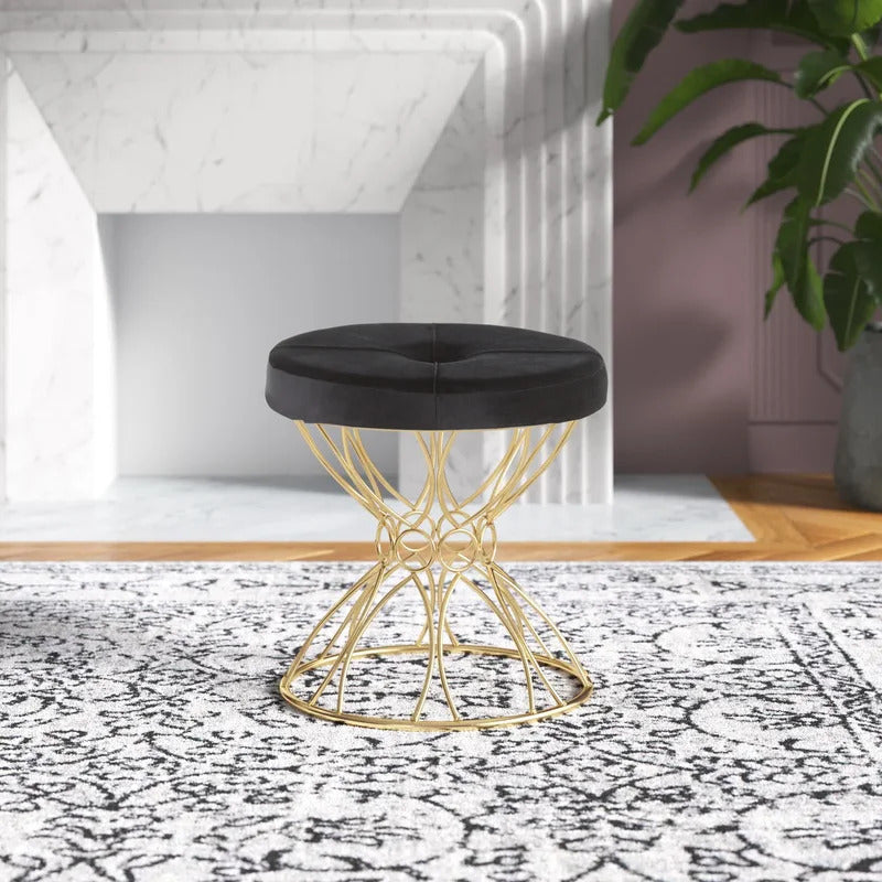 Seating Stool: Metal Vanity Stool