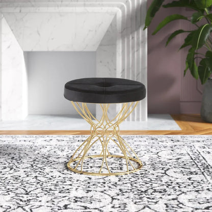 Seating Stool: Metal Vanity Stool