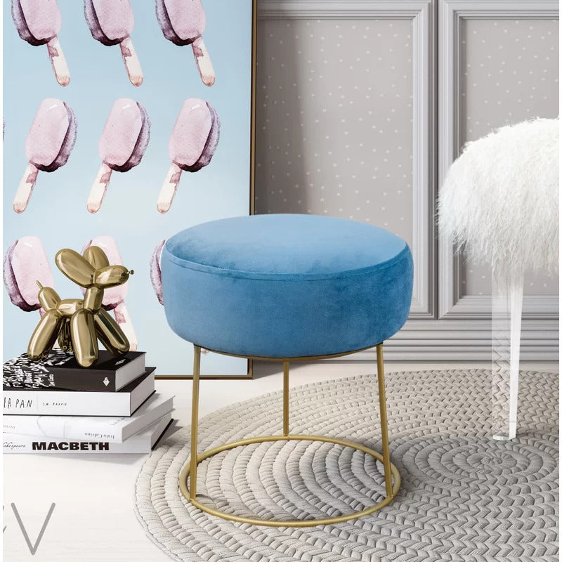 Seating Stool: Metal Vanity Stool