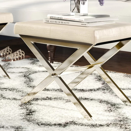 Seating Stool: Metal Vanity Stool