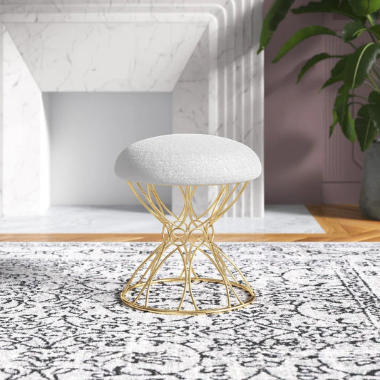 Seating Stool: Metal Vanity Stool