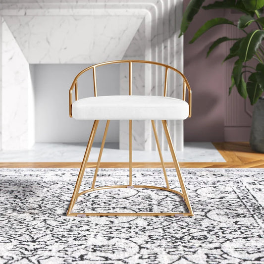 Seating Stool: Metal Vanity Stool