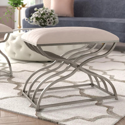 Seating Stool: Metal Vanity Stool