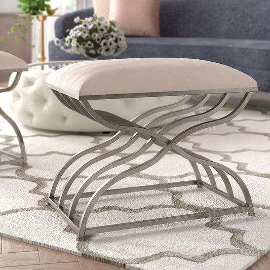 Seating Stool: Metal Vanity Stool