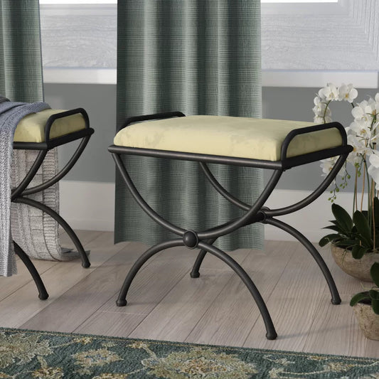 Seating Stool: Metal Vanity Stool
