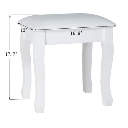 Seating Stool: White Vanity Stool