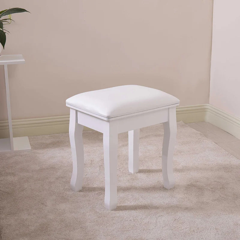 Seating Stool: White Vanity Stool