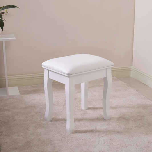 Seating Stool: White Vanity Stool