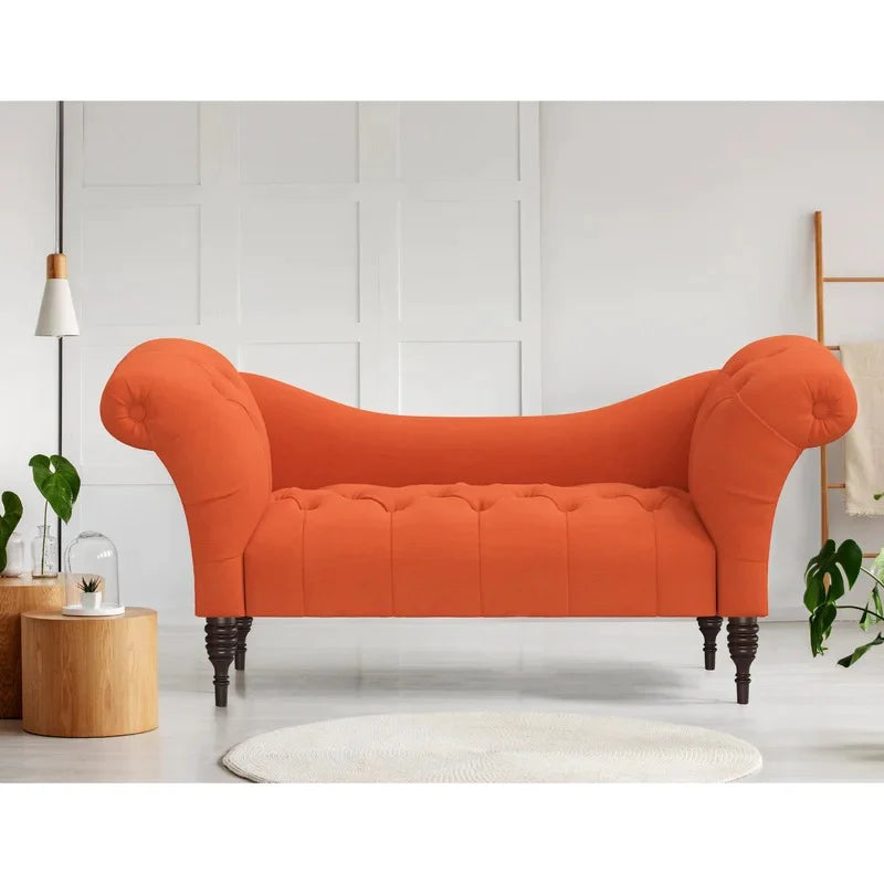 Lounge Chair: Wenya Tufted Rolled Arms Chaise Lounge