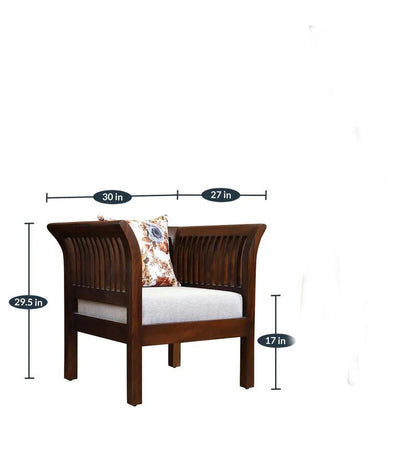 Sheesham Furniture:- 1 Seater Sofa in Wallnut Finished