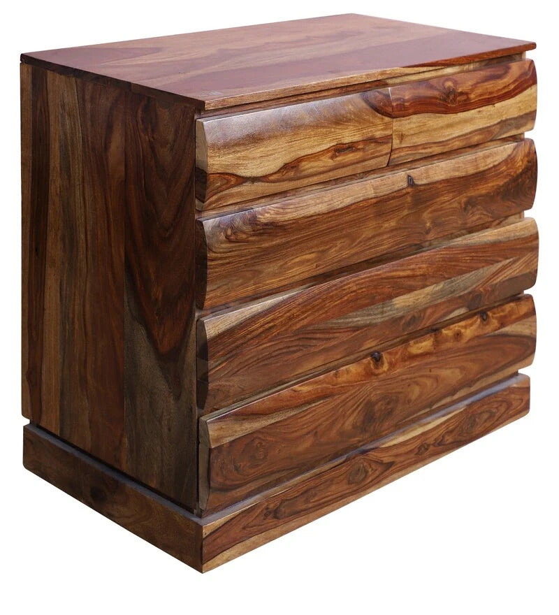 Sheesham Furniture:- Five Drawer Solid Wood Chest of Drawers