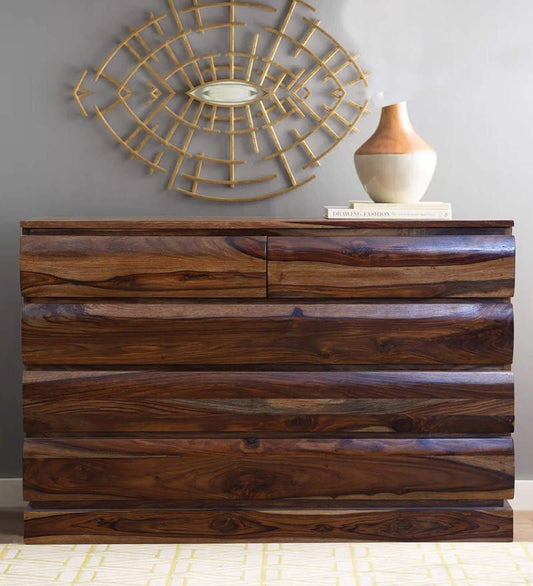 Sheesham Furniture:- Five Drawer Solid Wood Chest of Drawers