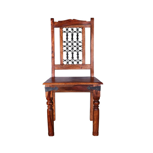 Sheesham Furniture:- Iron Jali Dining Chair