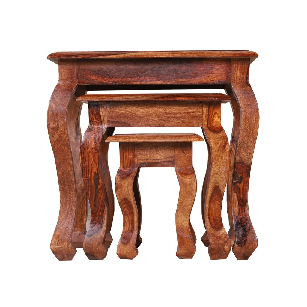 Sheesham Furniture:-  Nesting Tables Set Of Three 