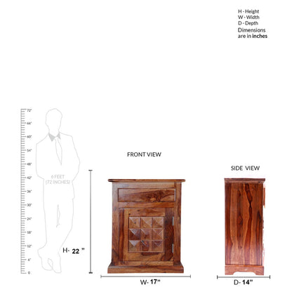 Sheesham Furniture:- One Door One Drawer Side Table