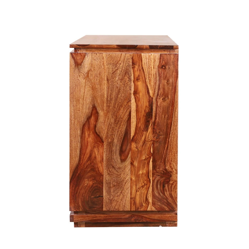 Sheesham Furniture:- One Door Three Drawer Chest Of Drawers Side Board