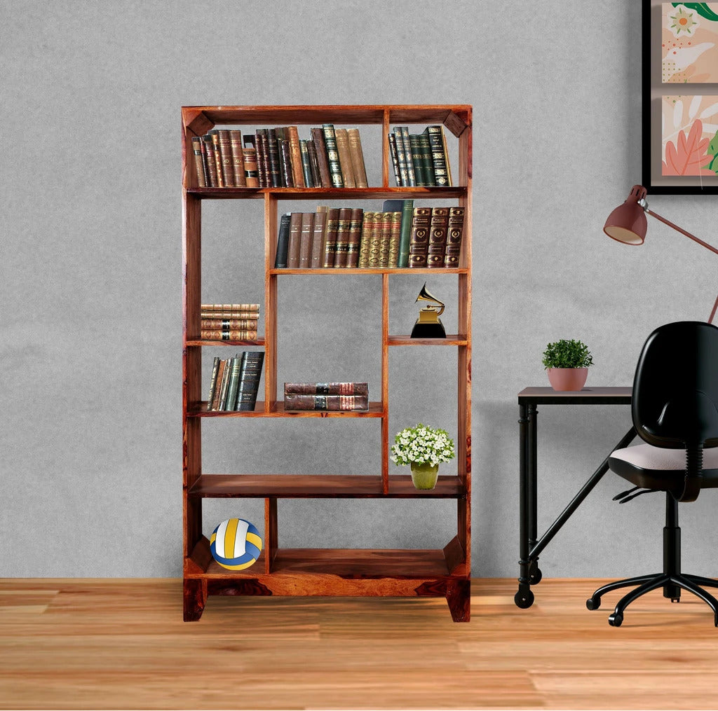  Sheesham Furniture Solid Wood Book Shelf in Natural Finish 
