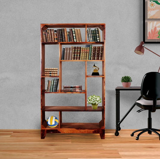  Sheesham Furniture Solid Wood Book Shelf in Natural Finish 