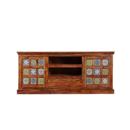 Sheesham Furniture Solid Wood Ceremic TV Stand