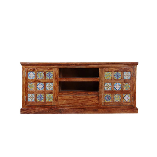 Sheesham Furniture Solid Wood Ceremic TV Stand