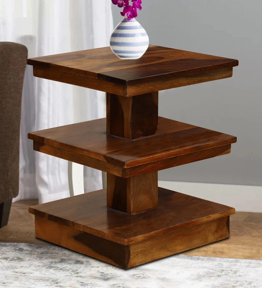  Sheesham Furniture Solid Wood End Table for Decor 