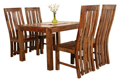 Sheesham Furniture: Solid Wood Four Seat Dining Set in Natural finish