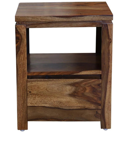 Sheesham Furniture:- Solid Wood Side Table in Honey Oak Finished