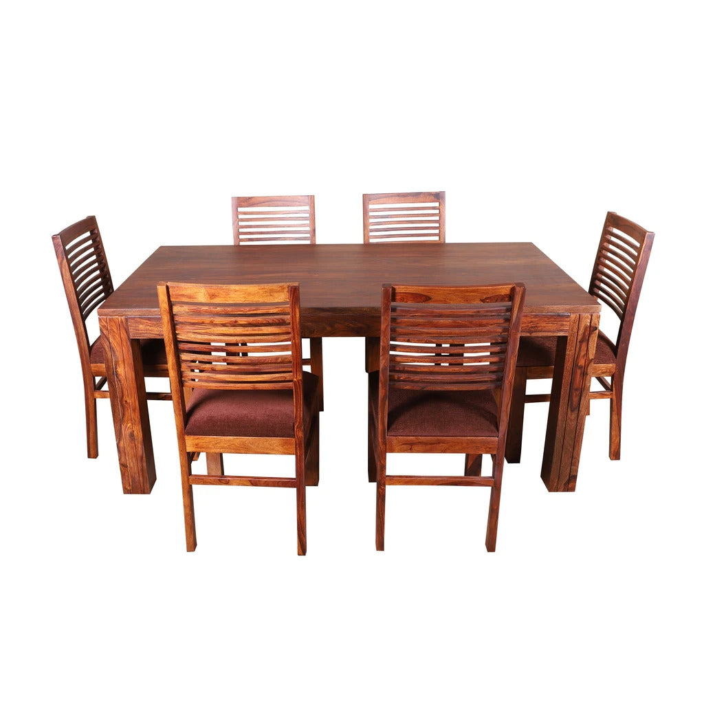 Sheesham Furniture:- Solid Wood Six Seater Dining Set 