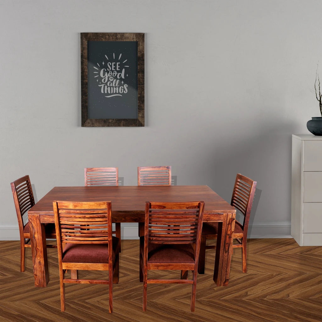 Sheesham Furniture:- Solid Wood Six Seater Dining Set 