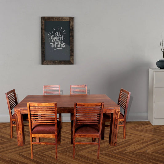 Sheesham Furniture:- Solid Wood Six Seater Dining Set 