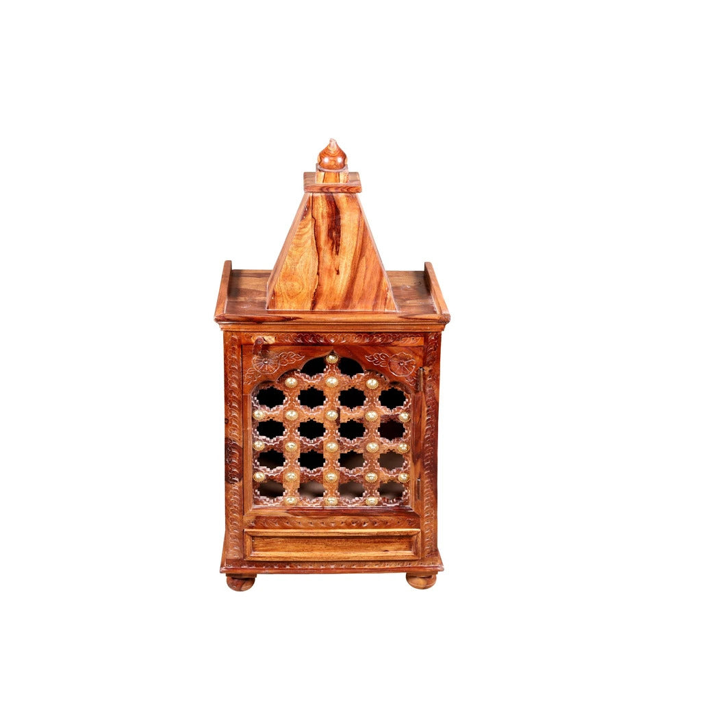 Sheesham Furniture Solid Wood Temple in Honey Finished Mandir